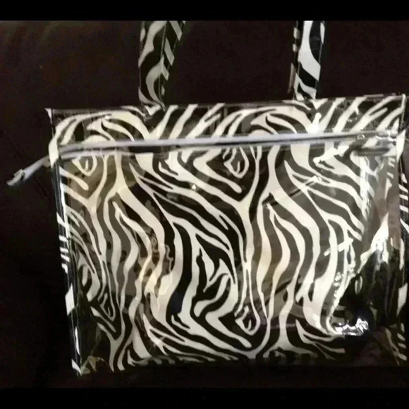 NEW ARRIVAL* Clear Bag in a Bag Zebra - Picture 2 of 4